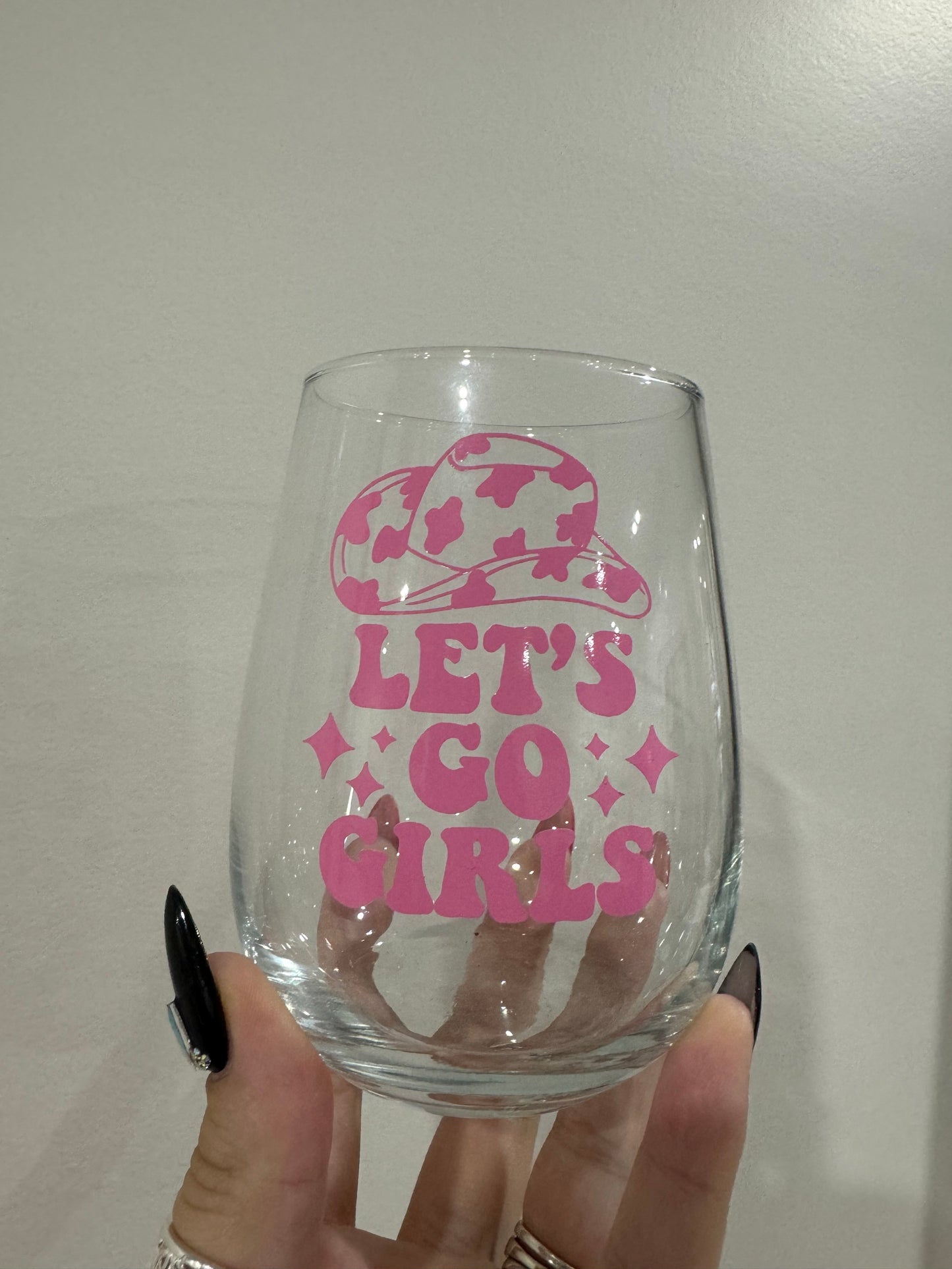 Let’s Go Girls Stemless Wine Glass