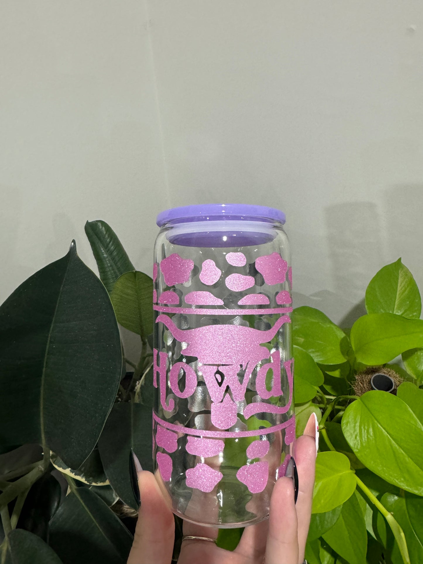 Howdy Pink Glass Tumbler