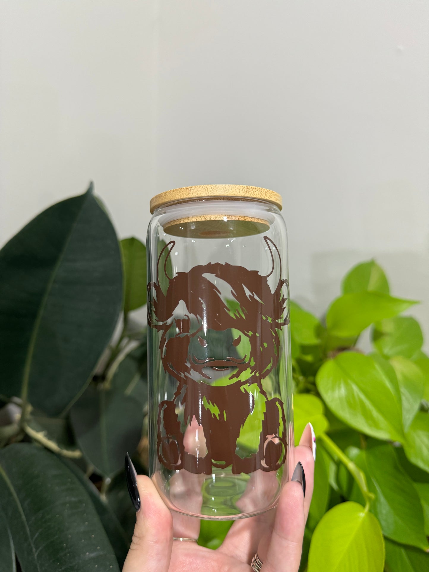 Highland Cow Glass Tumbler