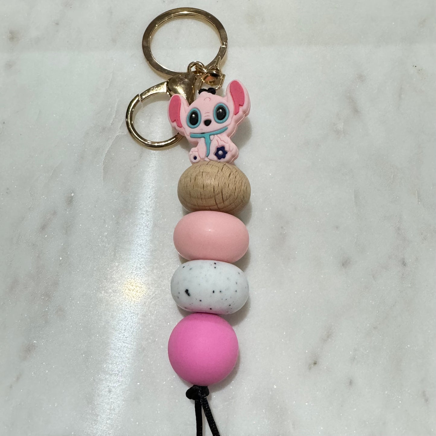 Pink Stitch Fam Keyring