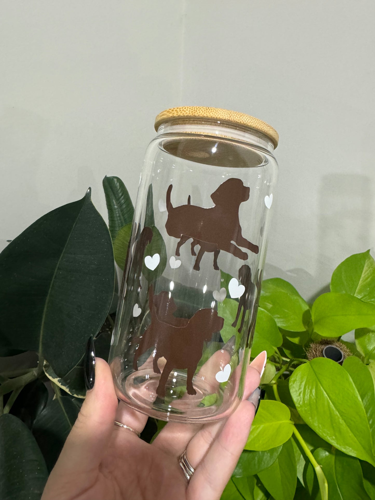 Brown Dog Glass Tumbler